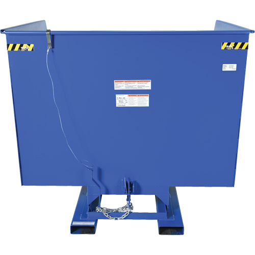 Self-Dumping Hopper, Steel, 4 cu.yd., Blue - Vestil D-400-HD