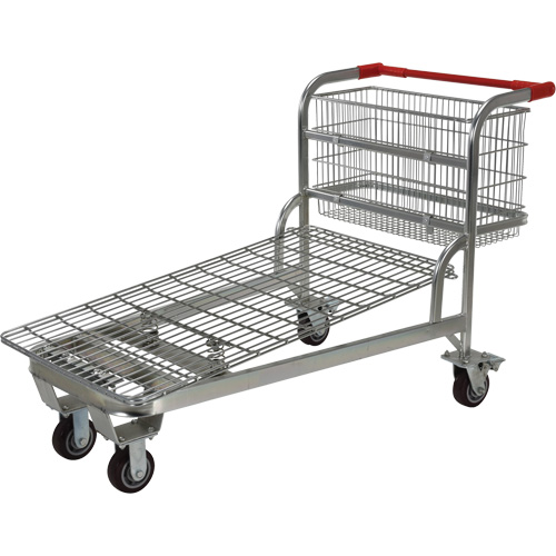 Chariot en treillis emboîtable, Acier, 28-3/4" x 37-1/16" x 59-5/8", Capacit&eacute; 275 lb - Vestil WIRE-L