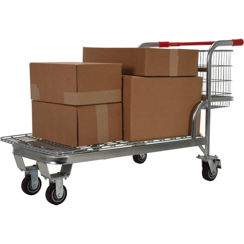 Chariot en treillis emboîtable, Acier, 28-3/4" x 37-1/16" x 59-5/8", Capacit&eacute; 275 lb - Vestil WIRE-L