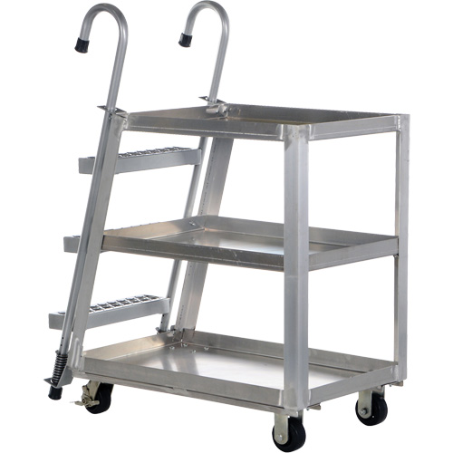 Chariot de pr&eacute;l&egrave;vement de stock, Aluminium, 21-7/8" la x 40" p, 3 tablettes, Capacit&eacute; 660 lb - Vestil SPA3-2236