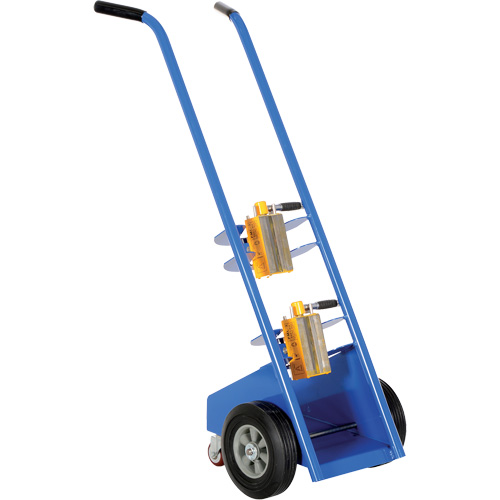 Magnetic Cylinder Hand Truck, Rubber Wheels, 12" W x 5" L Base, 350 lbs. - Vestil MCHT-350