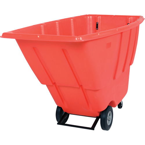 Chariot basculeur, Poly&eacute;thyl&egrave;ne, 0,5 vg³, Capacit&eacute; de charge de 450 lb - Vestil TDT-50-LD-RED