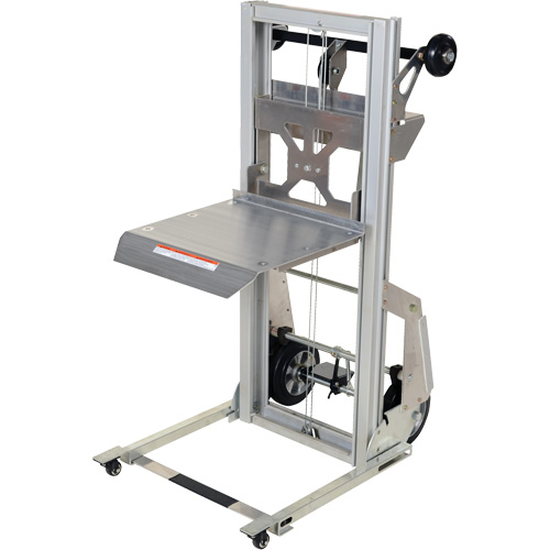 Portable Aluminum Load Lifter, Foot Pump Operated, 200 lbs. Capacity, 61" Max Lift - Vestil PALL-200