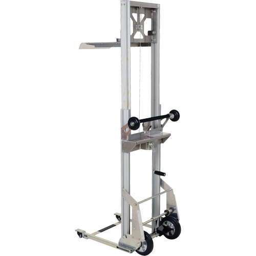 Portable Aluminum Load Lifter, Foot Pump Operated, 200 lbs. Capacity, 61" Max Lift - Vestil PALL-200