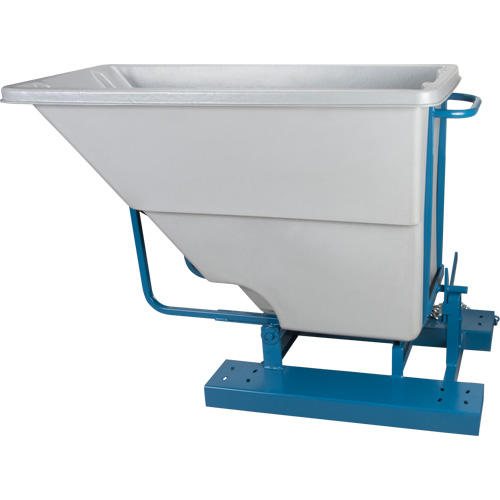 Self-Dumping Hopper, Polyethylene, 5/8 cu.yd., Grey - KLETON 