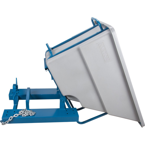 Self-Dumping Hopper, Polyethylene, 5/8 cu.yd., Grey - KLETON 