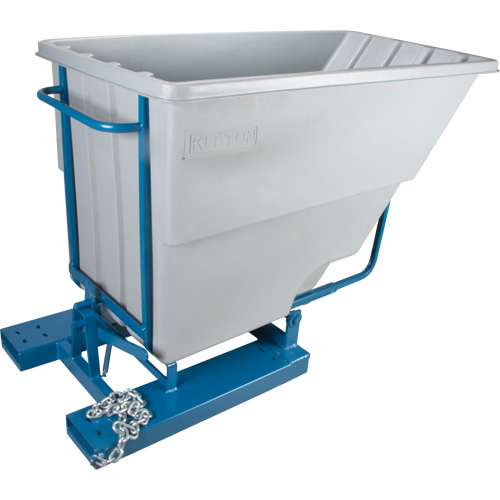 Self-Dumping Hopper, Polyethylene, 1-1/10 cu.yd, Grey - KLETON 