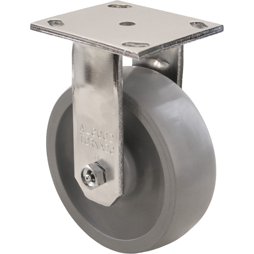 Max9 Caster, Rigid with Brake, 6" (152.4 mm), Envirothane Grey-WOW, 1100 lbs. (498.95 kg.) - Algood R6569-A38H-UGW-RB