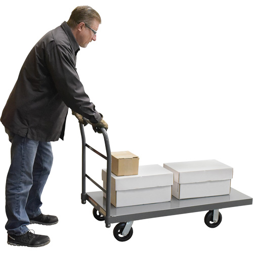 Chariot &agrave; plateforme, 48" lo x 24" la x Capacit&eacute; 2000 lb, Roues en Caoutchouc - Vestil ECSPT-2448