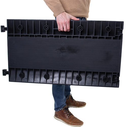 Powerhouse Heavy-Duty Straight Cable Protector, 5 Channels, 36" L x 19.75" W x 2.25" H - Wearwell PWR.5CHAN.HD.BYL