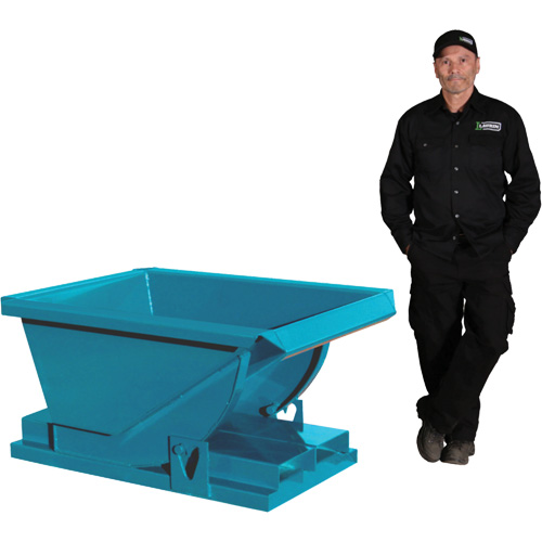 Heavy-Duty Self-Dumping Hopper, Steel, 1/4 cu.yd., Blue - Laurin 870553000