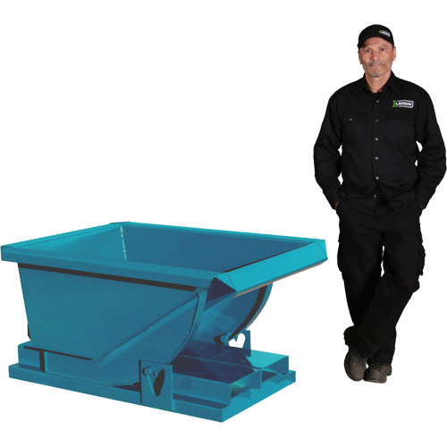 Self-Dumping Hopper, Steel, 1/3 cu.yd., Blue - Laurin 870553500