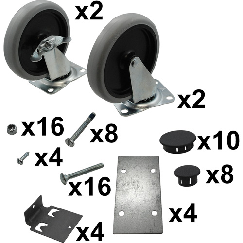 Max Rack Cart Caster Kit - Rubbermaid Specialmade FG3317L1BLA