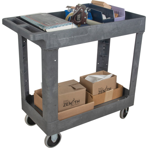 Chariot utilitaire pour l'entretien, 2 tiers, 16-1/2" x 32-1/2" x 34-1/2", Capacit&eacute; 550 lb - KLETON 