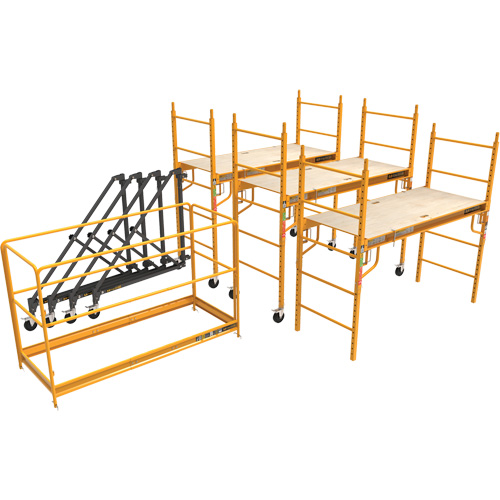 Complete 18' Drywall  Baker Scaffold Tower Set, 122" D x 236" H - Metaltech I-T3CISC