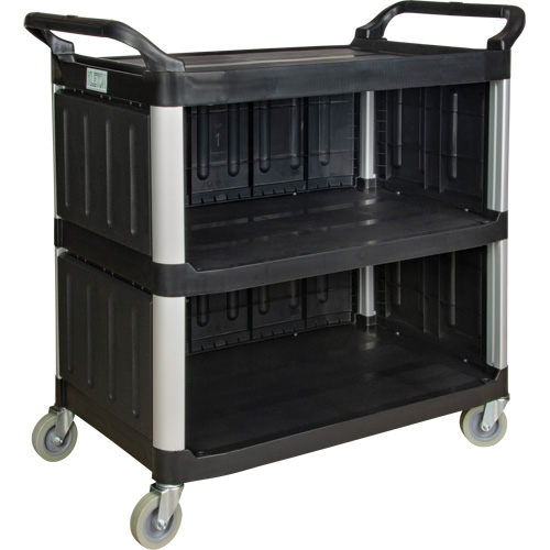 Utility Cart, 3 Tiers, 19-3/4" x 37-1/2" x 40-1/4", 250 lbs. Capacity - KLETON 