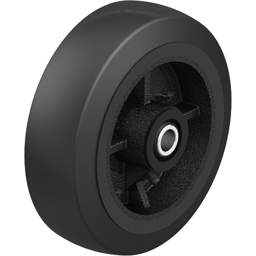 Roue en caoutchouc noir sur noyau en fonte noir, 12" (304,8 mm) dia. x 2-1/2" (64 mm) la, Capacit&eacute; de 396,8 lb (180 kg) - Blickle P-RY-120X025/100-284R