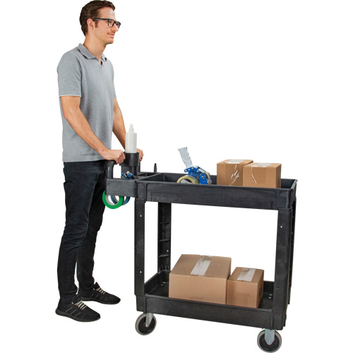 Chariot utilitaire, 2 tiers, 17-1/8" x 33-1/2" x 37-5/8", Capacit&eacute; 550 lb - KLETON 