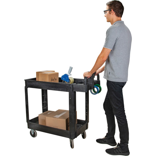 Chariot utilitaire, 2 tiers, 17-1/8" x 33-1/2" x 37-5/8", Capacit&eacute; 550 lb - KLETON 
