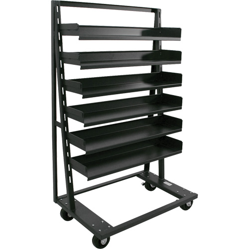 Chariot &agrave; cadre en A robuste &agrave; un c&ocirc;t&eacute; avec 6 plateaux, 38" x 25" x 63", Capacit&eacute; 2500 lb - Valleycraft F89068VCGY