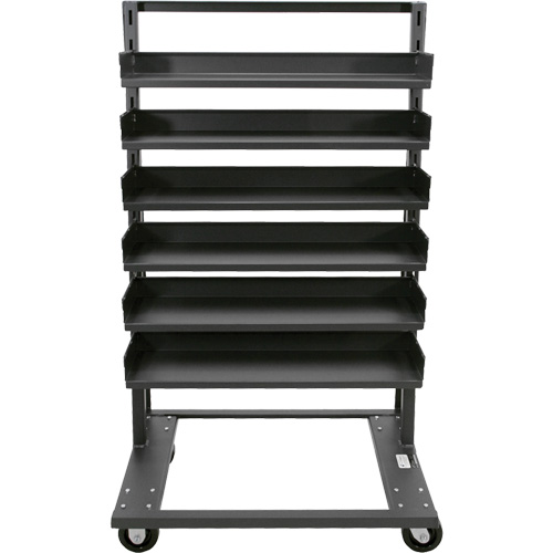 Chariot &agrave; cadre en A robuste &agrave; un c&ocirc;t&eacute; avec 6 plateaux, 38" x 25" x 63", Capacit&eacute; 2500 lb - Valleycraft F89068VCGY