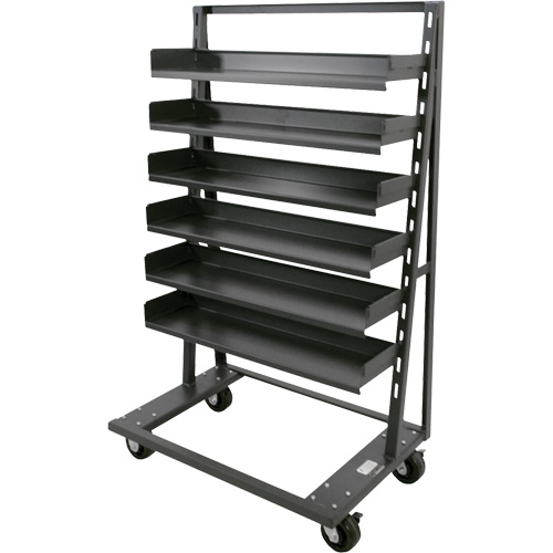Chariot &agrave; cadre en A robuste &agrave; un c&ocirc;t&eacute; avec 6 plateaux, 38" x 25" x 63", Capacit&eacute; 2500 lb - Valleycraft F89068VCGY