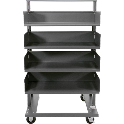 Chariot &agrave; cadre en A robuste &agrave; un c&ocirc;t&eacute; avec 4 grands plateaux, 38" x 25" x 63", Capacit&eacute; 2500 lb - Valleycraft F89069VCGY