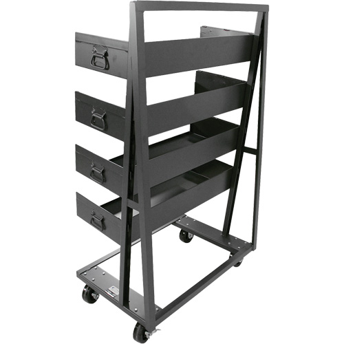 Chariot &agrave; cadre en A robuste &agrave; un c&ocirc;t&eacute; avec 4 grands plateaux, 38" x 25" x 63", Capacit&eacute; 2500 lb - Valleycraft F89069VCGY