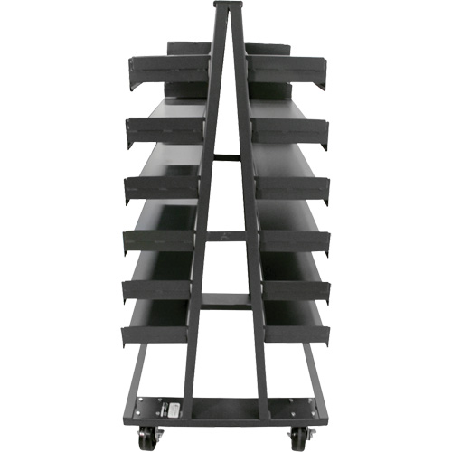 Double-Sided Heavy Duty A-Frame Cart with 12 Trays, 38" x 30" x 63", 2500 lbs. Capacity - Valleycraft F89064VCGY