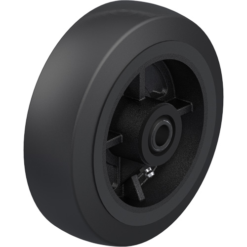 Roue en caoutchouc noir sur noyau en fonte - Blickle P-RY-060x020/075R-LB