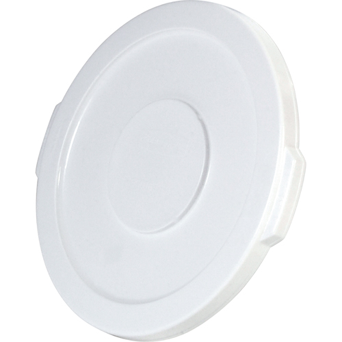 Couvercles ronds Brute, Couvercle plat, Plastique/Poly&eacute;thyl&egrave;ne, Convient aux contenants 15-5/8" dia. - Rubbermaid FG260900WHT