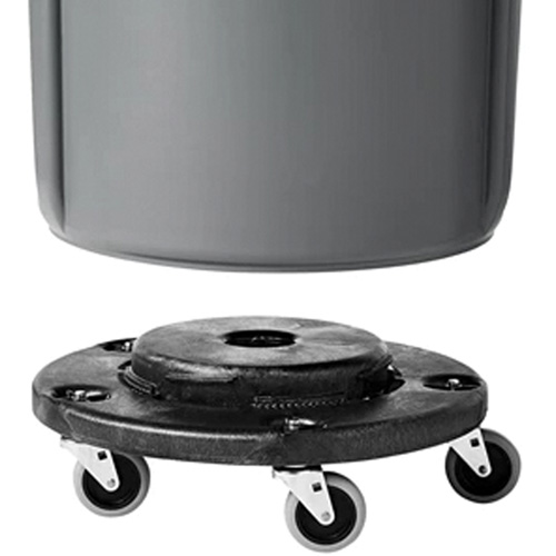 Chariot &agrave; visser Brute, Poly&eacute;thyl&egrave;ne, Noir, Convient aux contenants 20 - 55 US gal. - Rubbermaid FG264000BLA