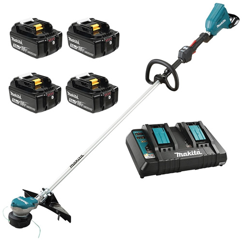 18Vx2 LXT BL Line Trimmer Kit, 15", Battery Powered, 36 V - Makita DUR368LPT4