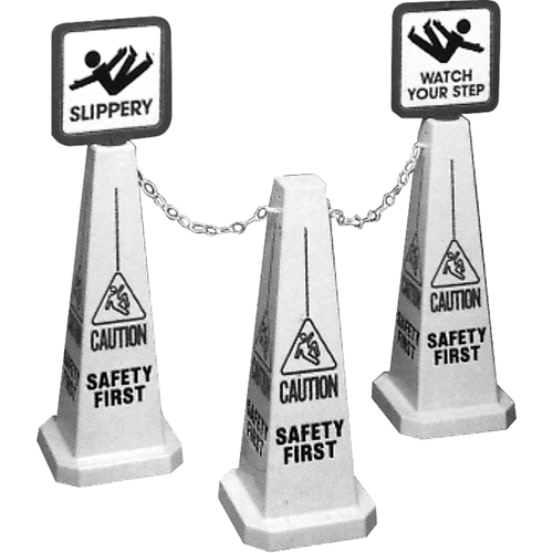 C&ocirc;nes de d&eacute;viation Lamba  Caution , Anglais avec pictogramme - CCI Canada 03-600-11A