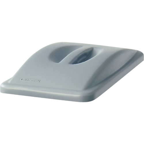 Slim Jim&reg; Handle Top, Flat Lid, Plastic, Fits Container Size: 20-3/8" x 11-5/16" - Rubbermaid FG268888LGRAY