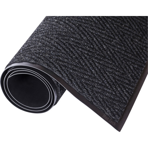 Tapis Chevron, Grattoir/Essuie-pieds, 3' x 4' x 5/16", Charbon - Mat Tech 15M354SM-4