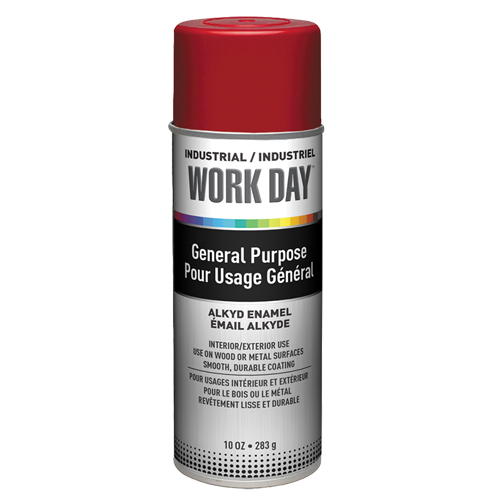 Industrial Work Day Paint, Red, Gloss, 10 oz., Aerosol Can - Work Day A04404007