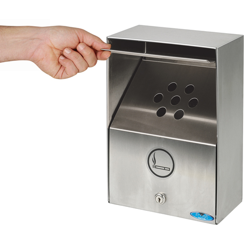 Smoking Receptacles, Wall-Mount, Stainless Steel, 3.3 Litres Capacity, 13-1/2" Height - Frost 909D QUOTE 5403