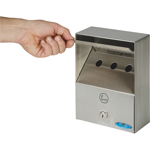Cendriers, Montage mural, Acier inoxydable, Capacit&eacute; 1 litre, Hauteur 9" - Frost 908D QUOTE 5403