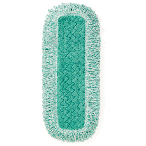 Tampons &agrave; &eacute;pousseter Hygen avec frange, Style Boucles et crochets, Microfibre, 18" lo x 6" la - Rubbermaid FGQ41800GR00