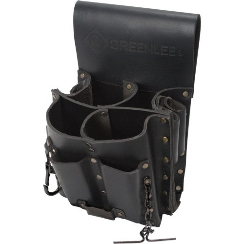 Tool Belt Pouch, Multiple Tool Holder, Leather, 8 Pockets - Greenlee 0258-11
