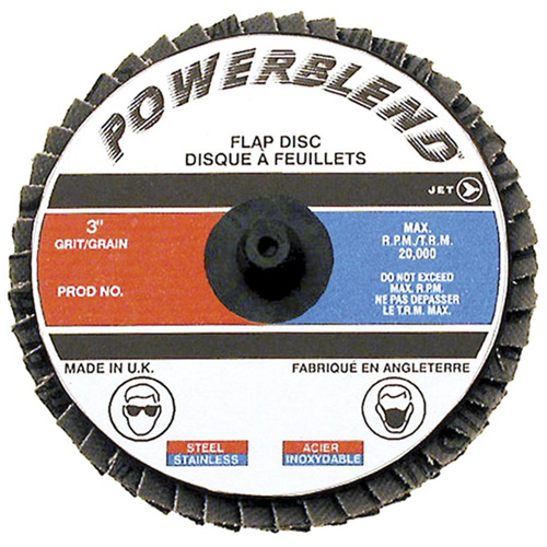 Disque &agrave; lamelles &agrave; rouler POWERBLEND, 2" x Type R, Grain Z120, Alumine de zirconium - JET 502017