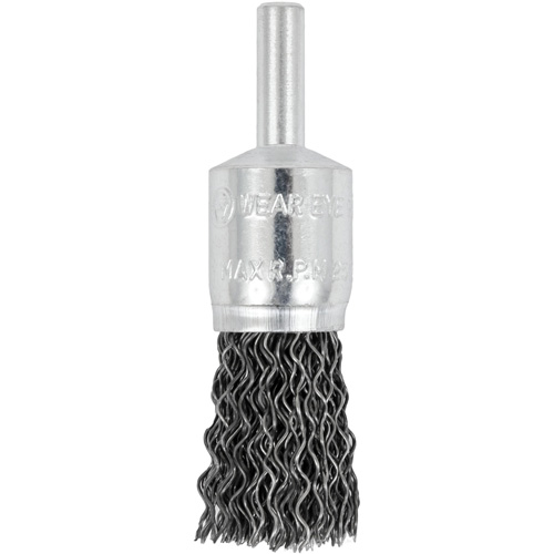E050-20 Shaft Mounted Crimped End Brush, 1/2", 0.02" Fill, 1/4" Shank - JET 553713