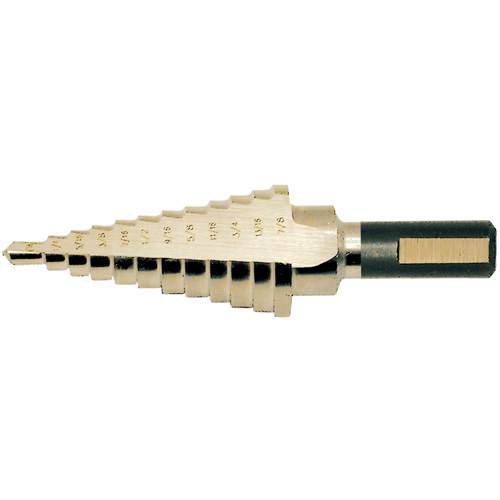 Super Premium Step Drill, 1/8" - 1/2" , 1/32" Increments, High Speed Steel - JET 579202