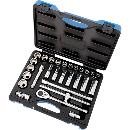 SAE Socket Wrench Set, 29 Pcs, 1/2" Drive Size, Deep - JET 600331