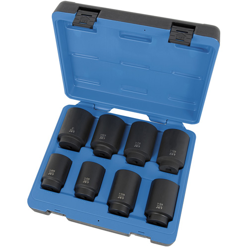 PS812D 6-Point SAE Socket Set, 8 Pcs, Impact, 1/2" Drive Size, Deep - JET 610315