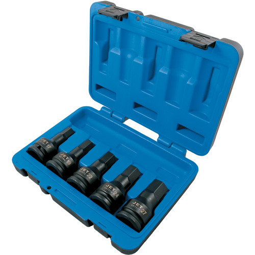 Metric Impact Bit Socket Set, Hex, 3/4" Drive, 5 Pcs - JET 610421
