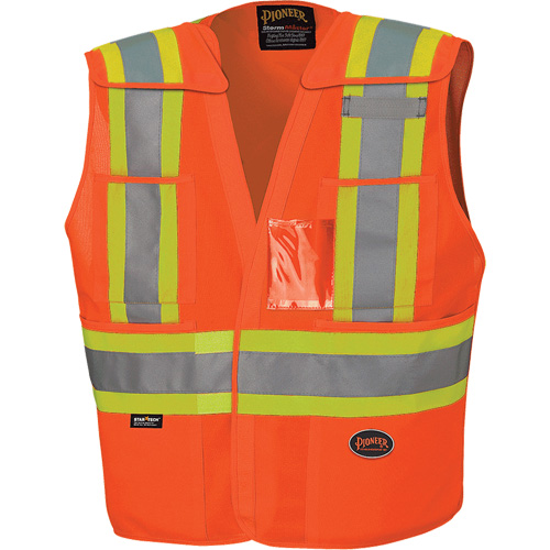 6930 Veste de s&eacute;curit&eacute; d&eacute;tachable &agrave; manche mont&eacute;e bas, Orange haute visibilit&eacute;, 4T-Grand/5T-Grand, Polyester - Pioneer V1020951-4/5XL