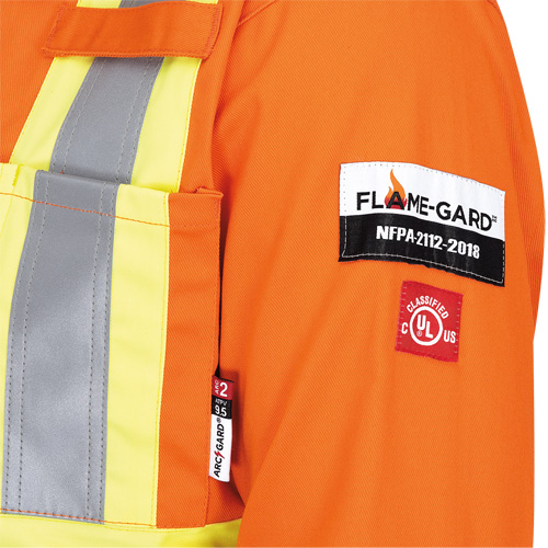 5555 Combinaison de s&eacute;curit&eacute; &agrave; haute visibilit&eacute; ignifuge et anti-arcs &eacute;lectriques, Taille 36, Orange haute visibilit&eacute;, 11 cal/cm² - Pioneer V2520250-36
