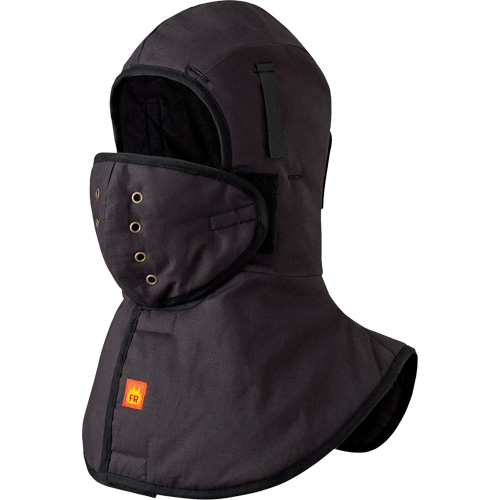5565A Heavy-Duty Flame Resistant Long Neck Hardhat Liner, Black, Cotton - Pioneer V4512070-O/S